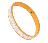 Woedpez Royal Styles Steel Featuring Geometric Circles and Sparkling Mud Diamonds Spring Clasp Bangle Vintage Palaces Styles