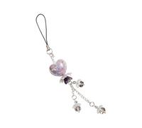 Woedpez Shade Heart & Blossom Themed Strong Acrylic Mobile Strap with Keyring Elegant Swirled Flower Charm for Phone Shape Phone Belt