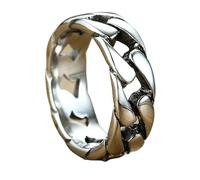 Woedpez Titaniumed Steel Biker Chain Rings Adjustable Unisex Jewelry with Hollow Structure Sweatproof Designs for Daily Wear Couples Industrial Chain Rings