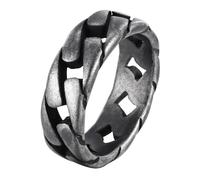 Woedpez Titaniumed Steel Biker Chain Rings Adjustable Unisex Jewelry with Hollow Structure Sweatproof Designs for Daily Wear Couples Industrial Chain Rings