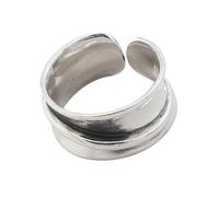 Woedpez Trendy Distorted Brass Rings Smooth Brims Adjustable Fit Jewelry Suitable for Various Finger Sizes and Styles Minimalist Twisted Brass