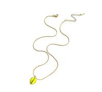 Woedpez Trendy Oil Painted Flower Charm Necklace Stainless Steel Pendant Collarbone Chain Versatile Fashion Statement Jewelry Oil Drip Colored Bud Pendant Neckchain