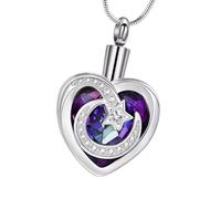 Woedpez Urn Necklace Embellished Compartment for Pet Ashes Jewelry Compartment Urn