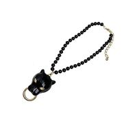 Woedpez Vintage Enameled Leopard Queens Pendant Necklace Zincs Alloy Lightweight Comfortable Clavicle Chain Lightweight Costume Jewelry Necklace