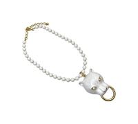 Woedpez Vintage Enameled Leopard Queens Pendant Necklace Zincs Alloy Lightweight Comfortable Clavicle Chain Lightweight Costume Jewelry Necklace
