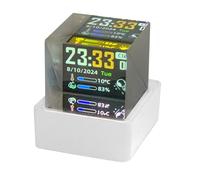 Woedpez Weather Stations Clock Weather Stations Digital WiFi Desk Clocks Gift Animation Electronic Album Player Wifi Smarts