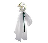 Woedpez Wedding Chair Back Artificial Flower Arrangement for Wedding Reception Ceremony Engagement Decors Aisle Pew Flowers