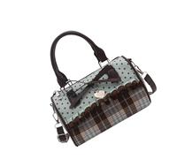 Woedpez Women's Stylish Top Handle Purse With Dot Pattern Bows Accent Modern PU Handbag Roomy Casual Shoulder Bag Bows Detail Dot Shoulder Bag