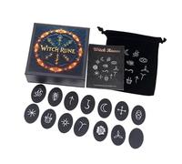 Woedpez Wood Symbol Set for Divinations Game and Culture Exploration Handcrafts Blocks Staves Wood Design for Tabletop Game Nordic Styles Blocks Carvings Set