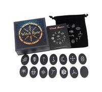 Woedpez Wood Symbol Set for Divinations Game and Culture Exploration Handcrafts Blocks Staves Wood Design for Tabletop Game Nordic Styles Blocks Carvings Set