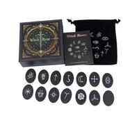 Woedpez Wood Symbol Set for Divinations Game and Culture Exploration Handcrafts Blocks Staves Wood Design for Tabletop Game Nordic Styles Blocks Carvings Set