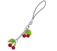 Woedpez Y2K Type Beaded Cherry Pendant Phone Straps Lanyard, Fashion Pocket Keychain Strap Backpack Charm, Car Keys Decoration Beaded Cherry Phone Straps