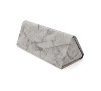 WoEluone Cute Cartoon Eyeglass Case Triangle Foldable Magnet Closure Sunglasses Case Holder and Matching Eyeglass Cloth, Marble, S