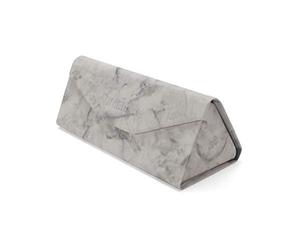 WoEluone Cute Cartoon Eyeglass Case Triangle Foldable Magnet Closure Sunglasses Case Holder and Matching Eyeglass Cloth, Marble, S