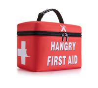 WOEMOZAP Funny Hangry Lunch Bag - First Aid Emergency Snack Kit Insulated Lunch Box for Adults & Kids, Novelty Lunchbox with Detachable Handle Gag Gift for Nurses, Men & Women