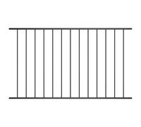 Woerden Fence Element Powder-Coated Steel Black 170 x 100 cm Weatherproof Garden Fence Panel with Mounting Material Sturdy Garden Border for Animal Repellent and Decorative Enclosure