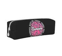 woerexker Breast Cancer Survivor Believe Hope Pencil Case Holder Pouch with Zipper Leather Pen Pencil Bags Box Organizer Cosmetic Makeup Bag Storage Bag