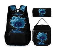 WOERMKCISEF Storm-Tornado-Hurricane Backpack Set with Shoulder Bag Lunch Tote Pencil Case 3 Piece Daypack Sets