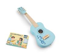 Woet® Blue Wooden Toy Guitar for Kids with 6 Nylon Strings & Song Book