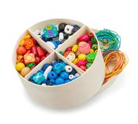 New Classic Toys 2042938 Wooden Lacing Beads Educational Perception Toy for Preschool Age Toddlers Boys Girls, Multi Color, 640 Pieces