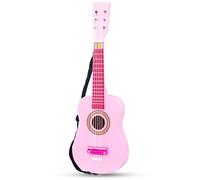 New Classic Toys 2042884 Wooden Guitar Toy for Toddlers 3 Boys and Girls Baby Gifts, Kids Musical Instruments for Childrens Three Year Old Inclusive Musicbook, Red, 10349, Pink 10345