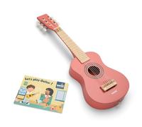 New Classic Toys Wooden Guitar Toy for Toddlers 3 Boys and Girls Baby Gifts, Kids Musical Instruments for Childrens Three Year Old Inclusive Musicbook, Red, 10341