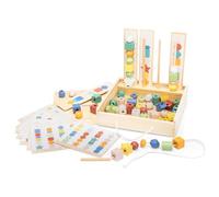 Woet® Wooden Bead Sequencing Game, 56 Beads, Pattern Cards, Storage Box | Wooden Threading Toy, Beads Pattern Game, Lacing Games, Montessori Toy, Fine Motor Skills, Educational Toy, Age 3 Years+