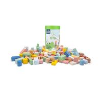 Woet® Wooden Building Blocks in Drum, 100 Pieces | Wooden Blocks Set, Construction Toy, Educational Toy, Creative Building, Stacking Blocks, Wooden Stacking Toy, Age 18 Months+