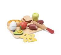 Woet® Wooden Cutting Breakfast Set, 8 Pieces, Sliceable Play Food | Wooden Play Food, Sliceable Breakfast Set, Role Play, Pretend Knife & Cutting Board, Pretend Kitchen Accessory, Age 2 Years+