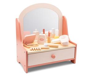 Woet® Wooden Dressing Table with Mirror & 7 Beauty Accessories