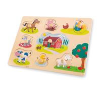 New Classic Toys Wooden peg puzzle - 8 pieces - farm