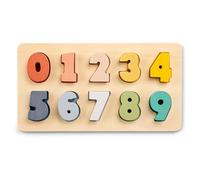 Woet® Wooden Number Puzzle with Numbers 0-9, 10 Pieces