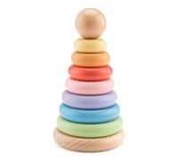 Woet® Wooden Rainbow Stacking Toy, 8 Rings