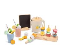 Woet - Wooden Summer Party Playset for Kids Age 3+ - 37-Piece FSC Lemonade Stand Toy - Role Play Kitchen Accessories - Play Food Set - Pretend Play Gift for Girls and Boys