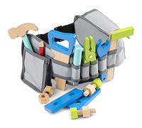 Woet® Wooden Tool Belt Set with Toy Tools, 16 Pieces, Blue