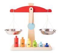 New Classic Toys Wooden Balance Scales – Pretend Play Shop Accessory, Role Play Market Toy – Age 3+