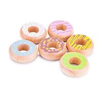 New Classic Toys 10629 Wooden Pretend Play Kids Donuts Set Cooking Simulation Educational Color Perception Toy for Preschool Age Toddlers Boys Girls