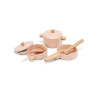 Woet® Wooden Toy Pots & Pans Set Pink, 7 Pieces