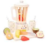 New Classic Toys - Wooden Smoothie Blender with Wooden Fruits - Smoothie Maker Set for Children - Kids Kitchen Accessories, Montessori Toys, Play Kitchen Accessories - 8 Pcs