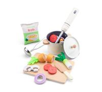 Woet Wooden Toy Soup Set for Toddlers 24 Months+ - Kitchen Playset with Pot, Blender, Vegetables & Cutting Board - Pretend Cooking Play Food Set for Boys and Girls