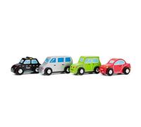 New Classic Toys 11934 4 Wooden Vehicles Set for Toddlers First Cars for One Year Old, Children for Age 18 Months, Multi Color, 4 Sportcars