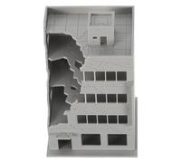 WOFASHPURET 1:144 Scale Ruined House Building Model Kit Made of Plastic with Easy Assembly and Enhanced Realism for City Ruin Micro Landscape Decoration