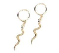 WOFASHPURET 1 Pair Creative Snake Shape Earrings for Women Fashion Silver Eardrop Jewelry Elegant Dangle Design Unique for Birthdays and Anniversaries Golden