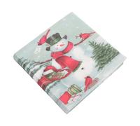 WOFASHPURET 100Pcs Christmas Printed Napkins Cartoon Snowman Design Party Tissue Paper Restaurant Serviettes for Holiday Dinner Celebration