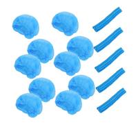 WOFASHPURET 100pcs Disposable Non-woven Mesh Hair Nets Thick Elastic Protective Hair Caps for Salon Hospital Food Service Use Blue