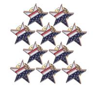 WOFASHPURET 10pcs American Flag Star Brooch Pins for Women Alloy Patriotic Lapel Pins for July Independence Day Party and Parade Accessories