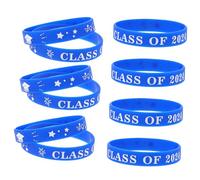 WOFASHPURET 10pcs Class of Silicone Graduation Bracelets Elastic Wristbands for Students Party Celebration Comfortable Wristbands for All Ages
