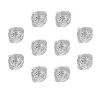 WOFASHPURET 10pcs Electroplated Hollow-out Bells Chic Pendant Bell Key Chain Decorative Tin Alloy round Flower Design Delicate and Beautiful Classic Design for Christmas Layout Napkin Rings