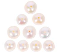 WOFASHPURET 10pcs Freshwater Loose Pearl Beads Natural Freshwater Pearl Beads White Near-Round Shape Hand-drilled Precision Elegant Artistic Style for DIY Crafting by Hobbyists