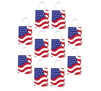 WOFASHPURET 10pcs Patriotic American Flag Paper Gift Bags with Handles for July Independence Day Veterans Day Candy Treats Party Favor Bags Design